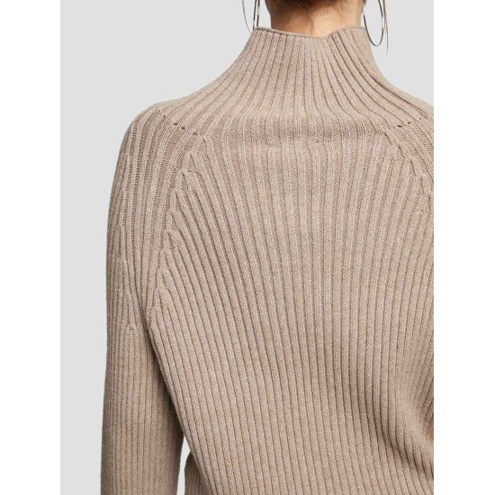 Cropped High-collar Knit Sweater Cropped High-collar Knit Sweater