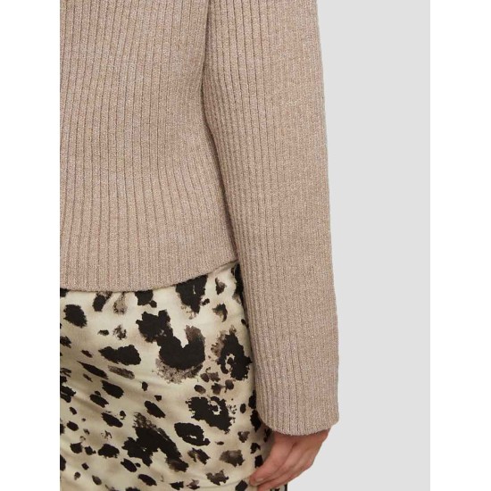 Cropped High-collar Knit Sweater Cropped High-collar Knit Sweater