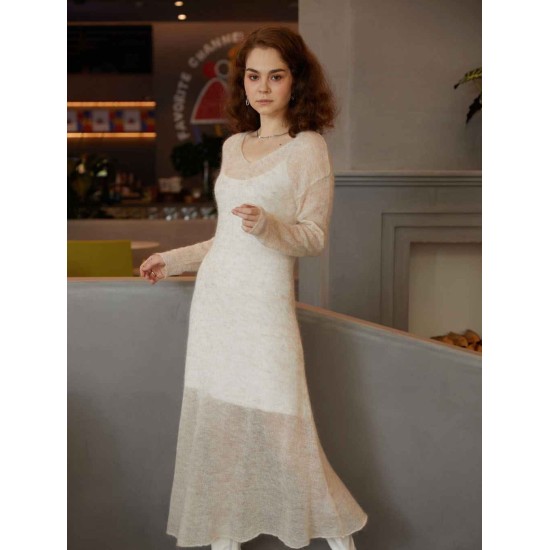 V-slope Layer Mesh Dress V-slope Layer Mesh Dress