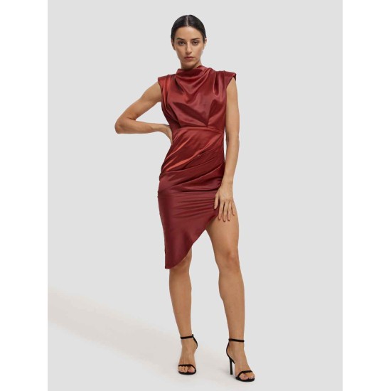 Sleeveless Asymmetrical Draped Dress Sleeveless Asymmetrical Draped Dress