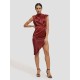 Sleeveless Asymmetrical Draped Dress Sleeveless Asymmetrical Draped Dress