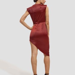 Sleeveless Asymmetrical Draped Dress