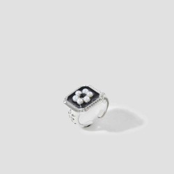 Framed Flower Open Ring