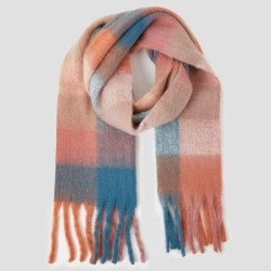Multicolor Fluffy Fringed Scarf