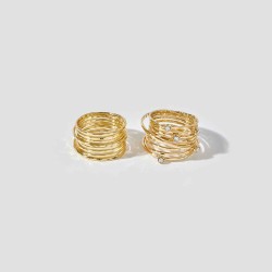 Glaze Spiral Ring Set
