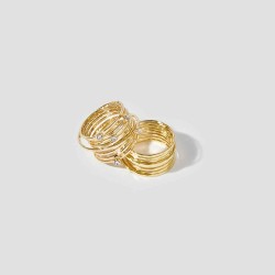 Glaze Spiral Ring Set