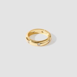 Glaze Band Ring with Gems