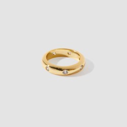 Glaze Band Ring with Gems