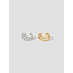 Trilaminar Bamboo-joint Ring Set