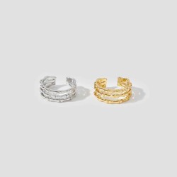 Trilaminar Bamboo-joint Ring Set