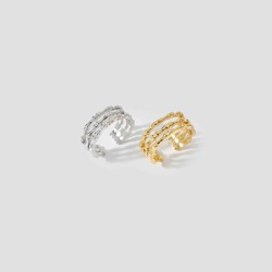 Trilaminar Bamboo-joint Ring Set