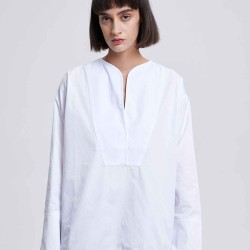 Round Collar Front Cut Shirt