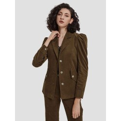 Puffer Shoulder Tailored Blazer