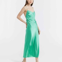 Crisscross Straps Silk Dress