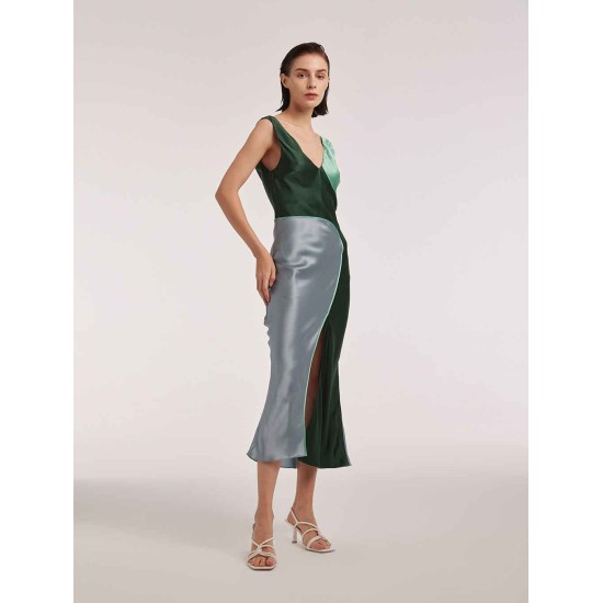 Contemporary Deep V-Neck Silk Tank Dress Contemporary Deep V-Neck Silk Tank Dress