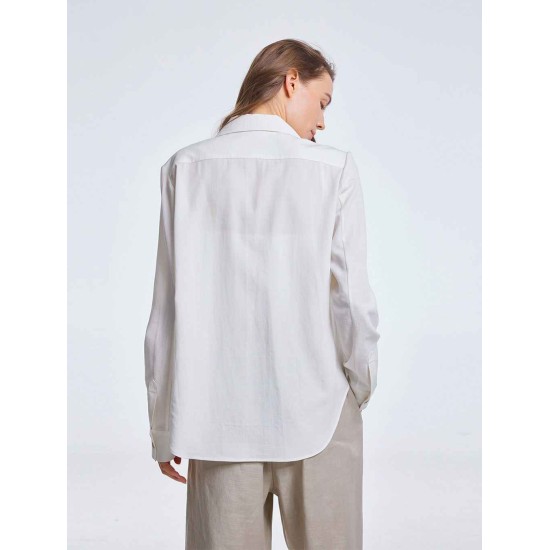 Asymmetric Shirt with Patch Pockets Asymmetric Shirt with Patch Pockets