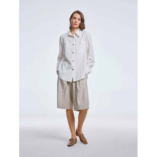 Asymmetric Shirt with Patch Pockets Asymmetric Shirt with Patch Pockets