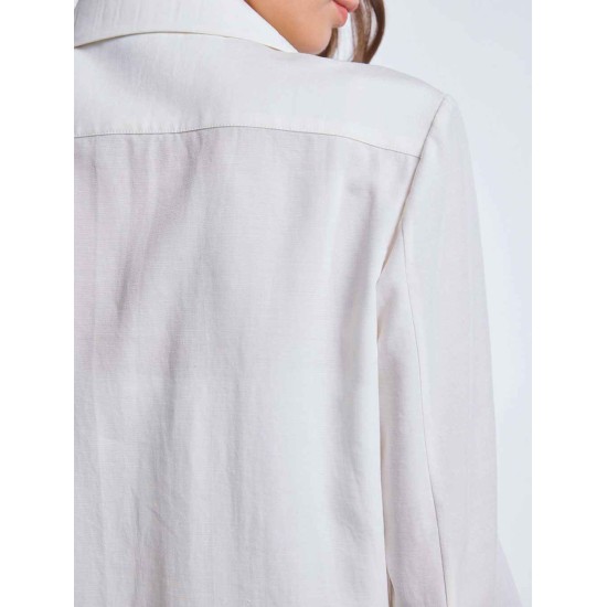 Asymmetric Shirt with Patch Pockets Asymmetric Shirt with Patch Pockets