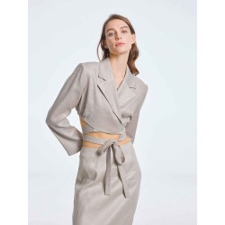 Cropped Knotted Blazer
