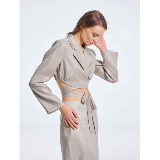 Cropped Knotted Blazer Cropped Knotted Blazer