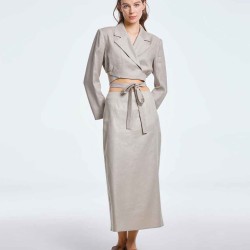 Cropped Knotted Blazer