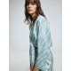 Blue Printed Waist-knot Blazer Blue Printed Waist-knot Blazer