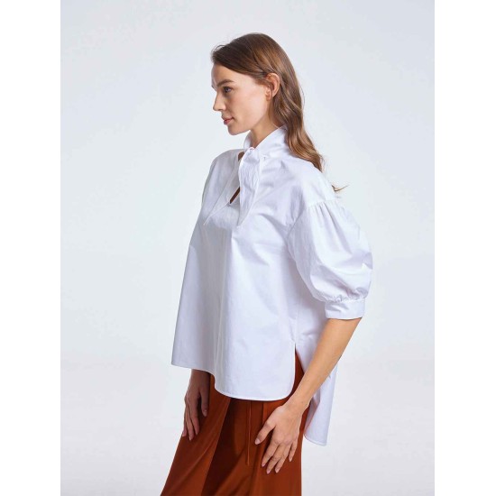 Knotted Neckline Cotton Top Knotted Neckline Cotton Top