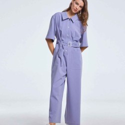 Midi Jumpsuit with Snap Fastener
