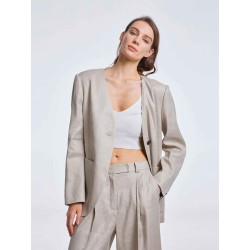 One-buttoned Blazer with Patches
