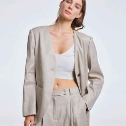 One-buttoned Blazer with Patches