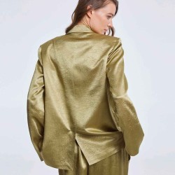 One-buttoned Patched Acetate Blazer