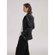 Single-Breasted Faux Leather Blazer Single-Breasted Faux Leather Blazer