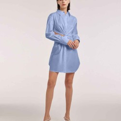 Twisted Cut-out Shirt Dress