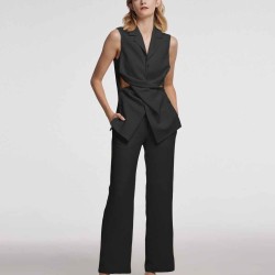 Sleeveless Twist Hollow-out Blazer