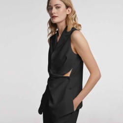 Sleeveless Twist Hollow-out Blazer
