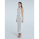 Choker Collar Low Back Silk Dress Choker Collar Low Back Silk Dress