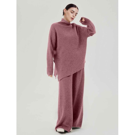Wool Sweater and Wide Leg Pants Set Wool Sweater and Wide Leg Pants Set