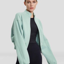 Band-Collar Bomber Jacket