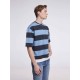 Striped Cotton Crewneck with Short Sleeves Striped Cotton Crewneck with Short Sleeves