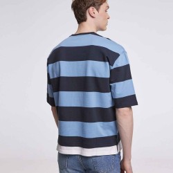 Striped Cotton Crewneck with Short Sleeves