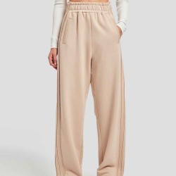 High Waisted Straight Leg Track Pants