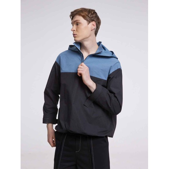 Half-zipped Two-tone Hoodie Half-zipped Two-tone Hoodie