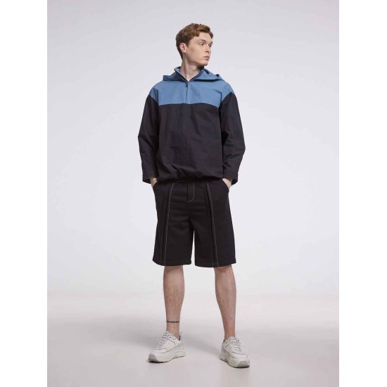 Half-zipped Two-tone Hoodie Half-zipped Two-tone Hoodie