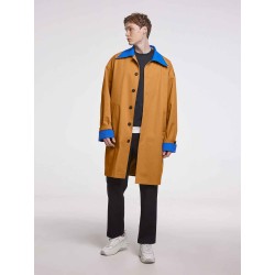 Contrasting Single-breasted Trench Coat