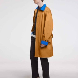 Contrasting Single-breasted Trench Coat