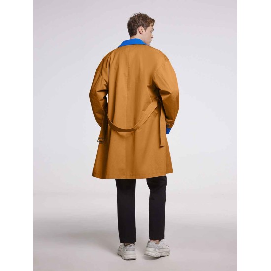 Contrasting Single-breasted Trench Coat Contrasting Single-breasted Trench Coat