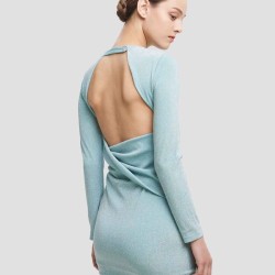 Bodycon Mini Dress in Light Blue