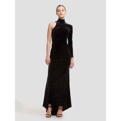 High Neck Velvet Maxi Dress