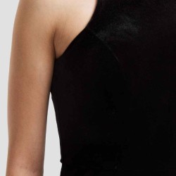 High Neck Velvet Maxi Dress