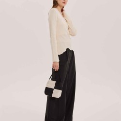 Silk Black & White Checkered Handbag